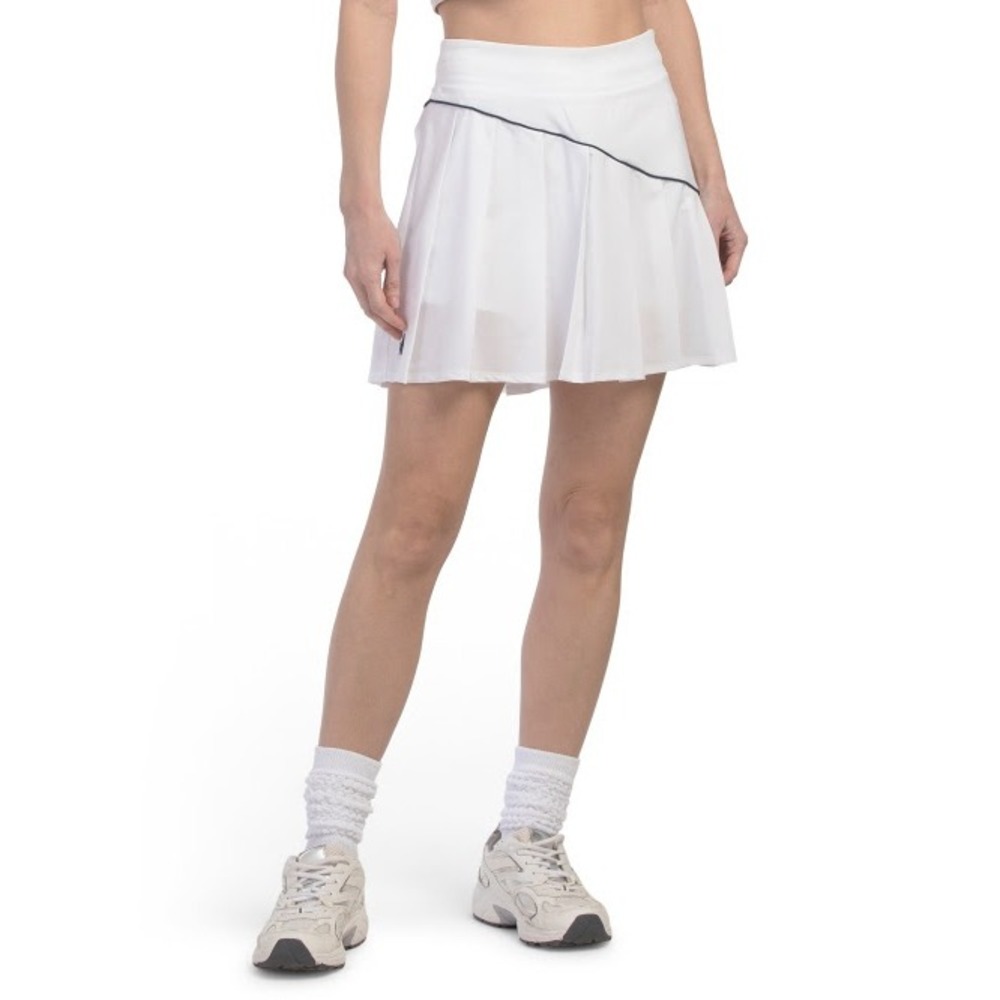 NWT johnnie-O Anika Performance Skirt White Navy Pleated Golf Tennis Skort XL
